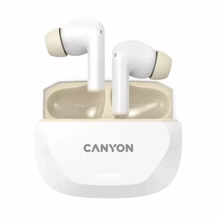 Навушники Canyon Hexagon 7 TWS ANC+ENC Wireless Charge White/Beige (CNS-TWS7WB) - Image 1