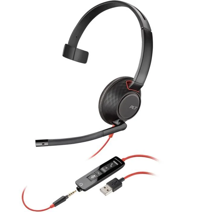 Навушники Poly BlackWire 5210 USB-A HS Mono Black (80R98AA) - Image 1
