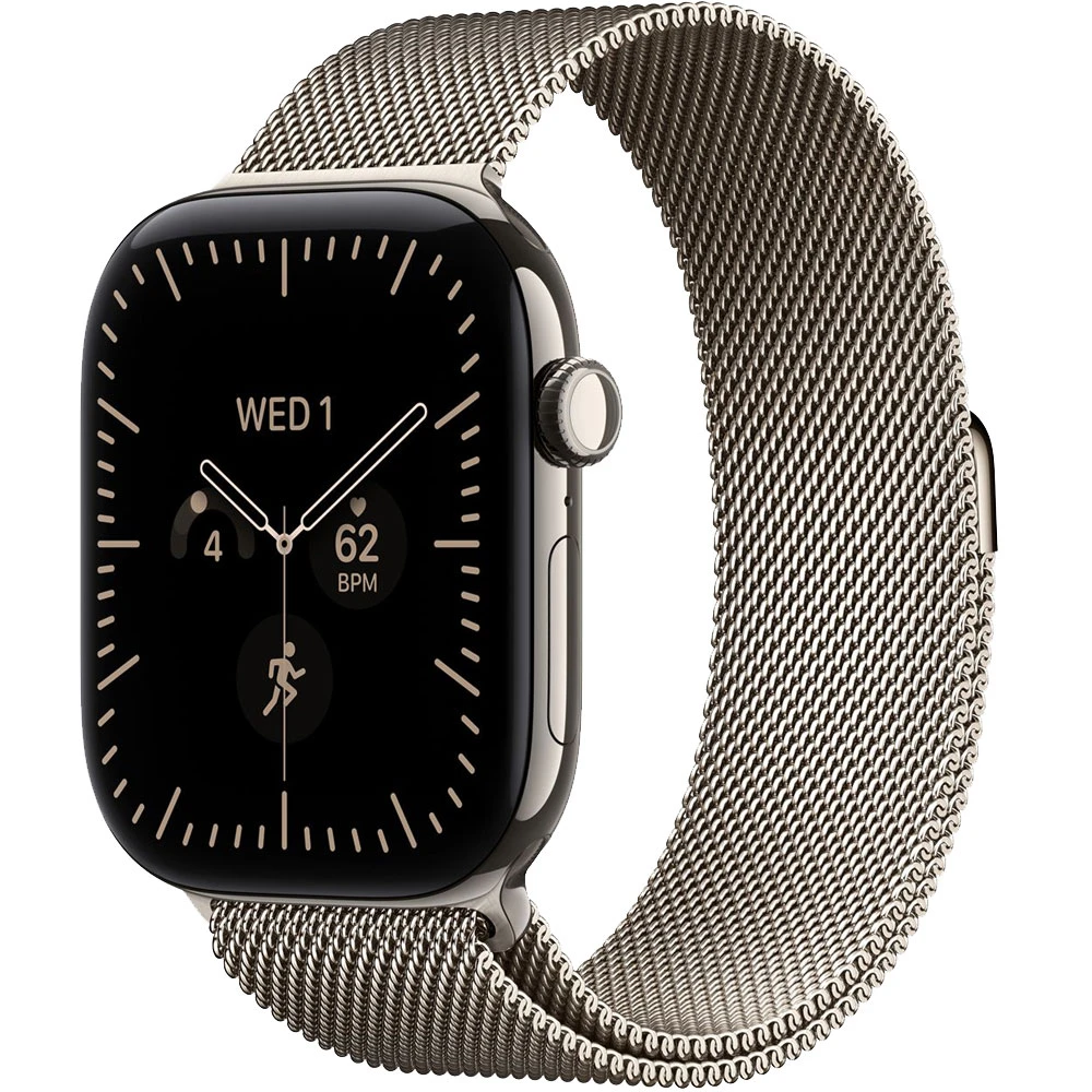 Смарт-годинник Apple Watch Series 12 GPS + Cellular 46mm Natural Titanium Case with Natural Milanese Loop - M/L (MJGQ4RK/A)

