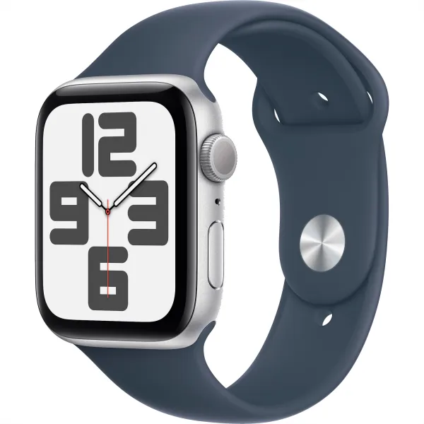 Смарт-годинник Apple Watch SE 2 GPS 44mm Silver Aluminium Case with Storm Blue Sport Band S/M (MREC3) - Image 1