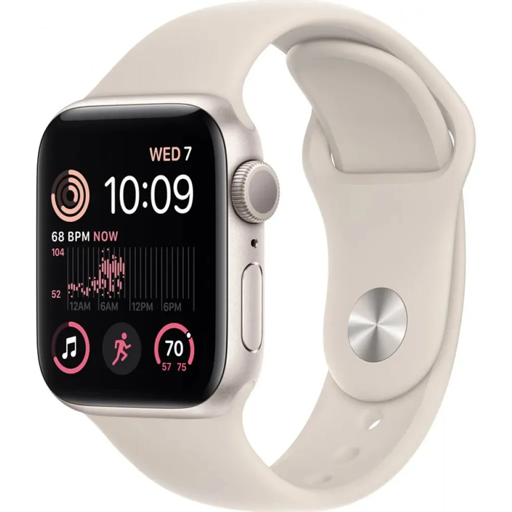 Смарт-годинник Apple Watch SE 2 GPS 44mm Starlight Aluminum Case w. Starlight Sport B. M/L (MNTE3)