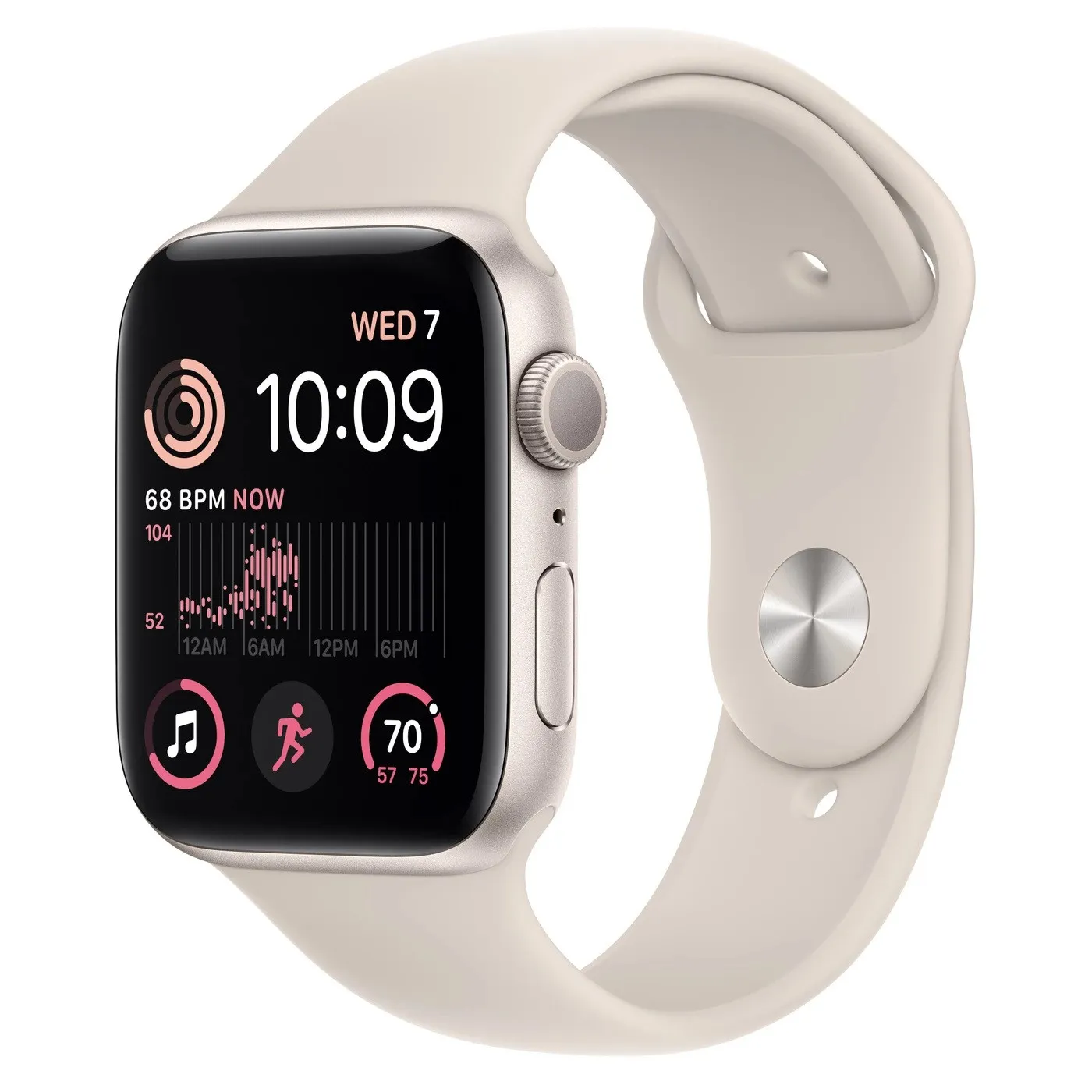 Смарт-годинник Apple Watch SE 2 GPS 44mm Starlight Aluminum Case with Starlight Sport Band - S/M (MNTD3)