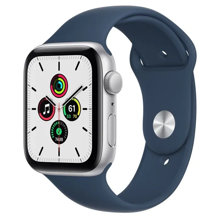 Смарт-годинник Apple Watch SE GPS 44mm Silver Aluminum Case w. Abyss Blue S. Band (MKQ43)