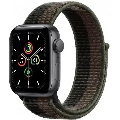 Смарт-годинник Apple Watch SE GPS + Cellular 40mm Space Gray Aluminum Case with Tornado/Gray Sport Loop (MKQR3) - Image 1