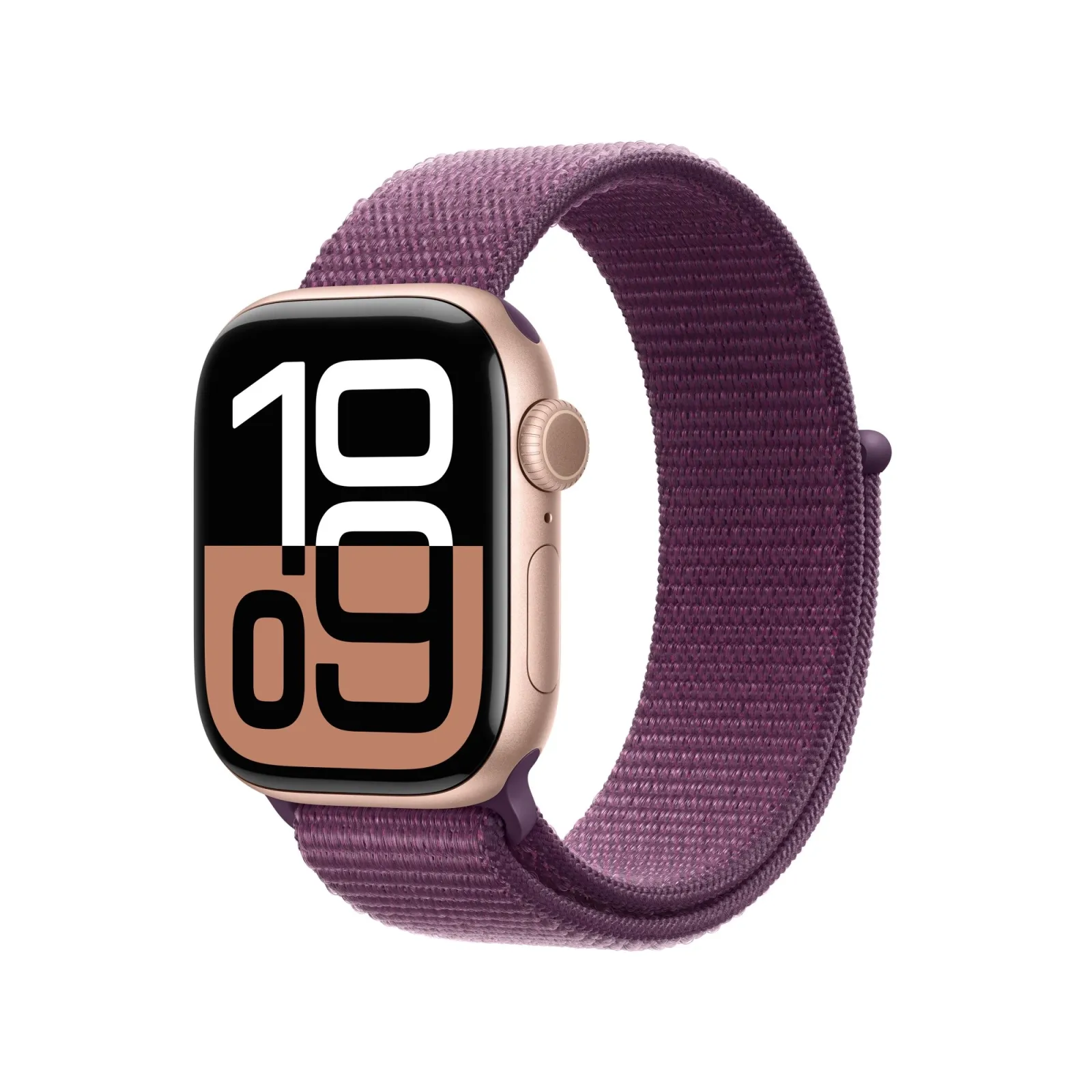 Смарт-годинник Apple Watch Series 10 GPS 42mm Rose Gold Aluminium Case with Plum Sport Loop (MWWK3)
