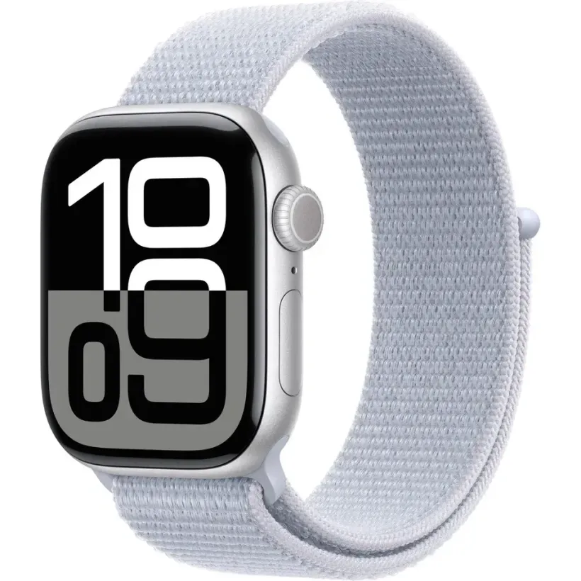 Смарт-годинник Apple Watch Series 10 GPS + Cellular 42mm Silver Aluminium Case with Blue Cloud Sport Loop (MWX53)