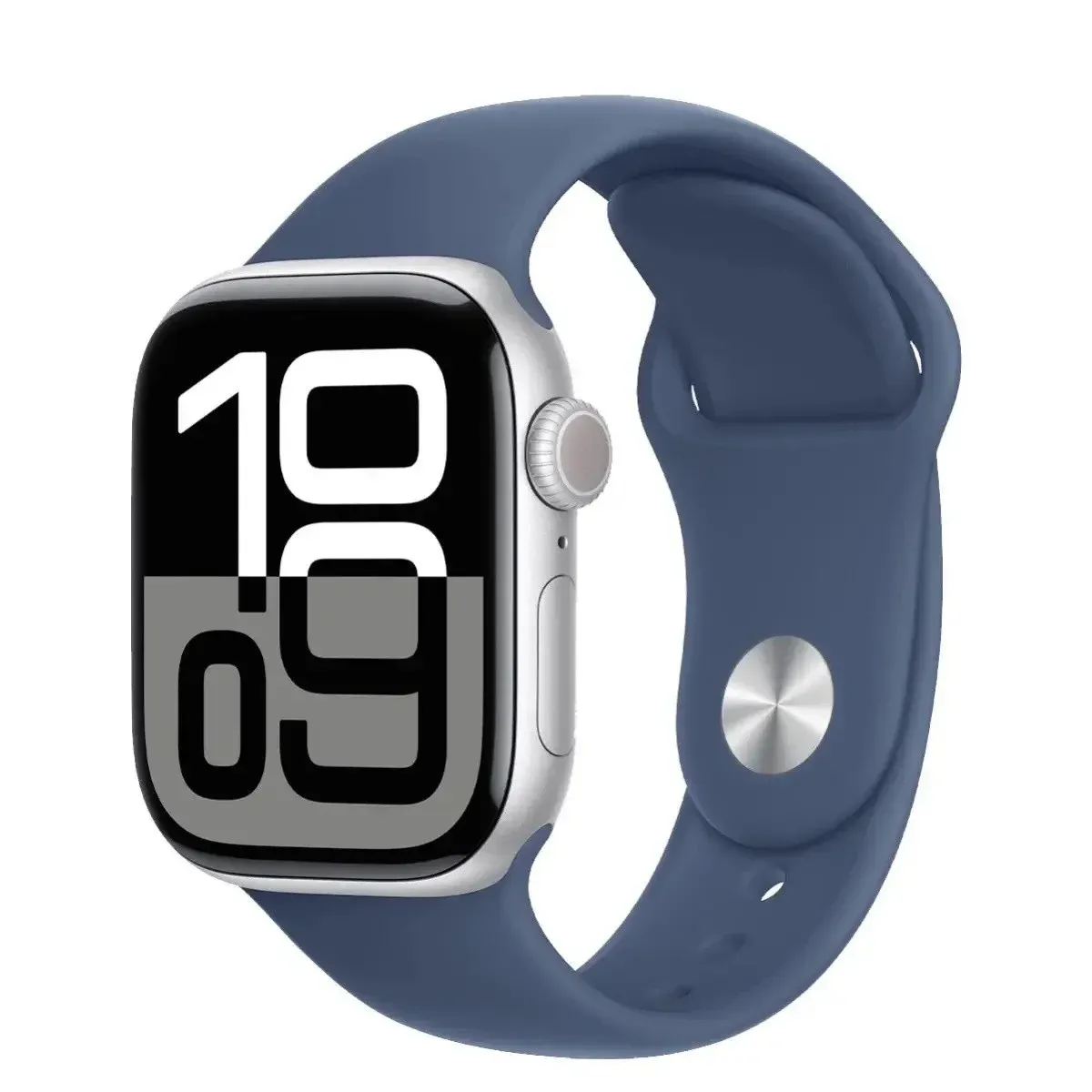 Смарт-годинник Apple Watch Series 10 GPS + Cellular 42mm Silver Aluminium Case with Denim Sport Band - S/M (MWX33)