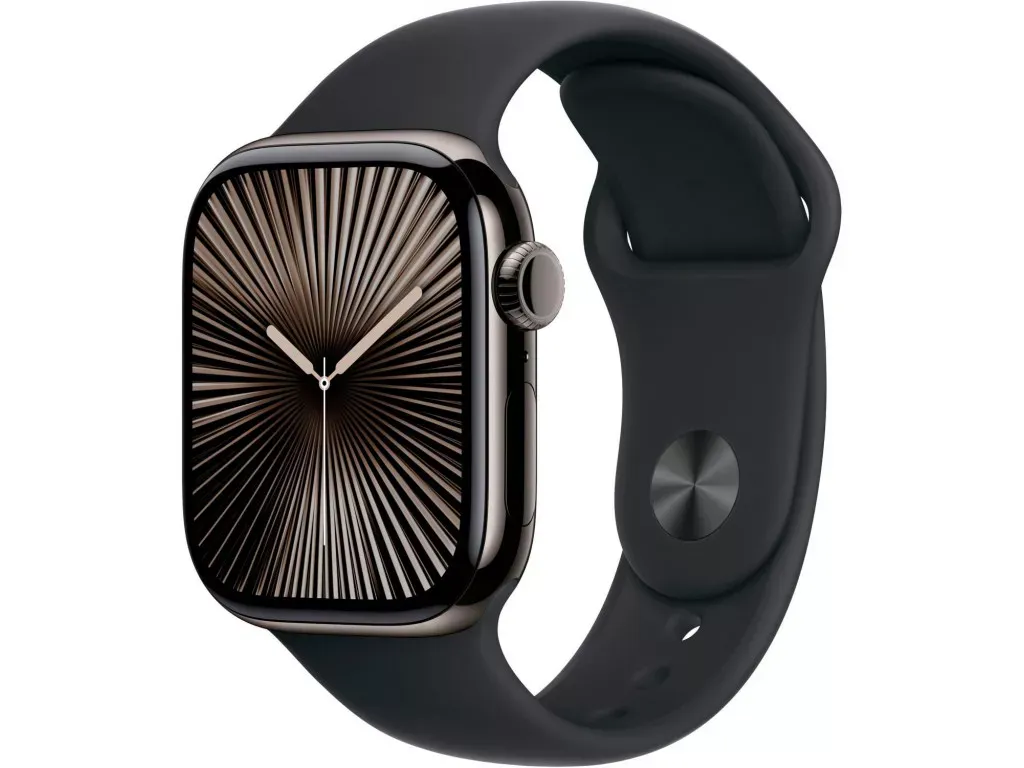 Смарт-годинник Apple Watch Series 10 GPS + Cellular 46mm Slate Titanium Case with Black Sport Band - M/L (MWYE3)