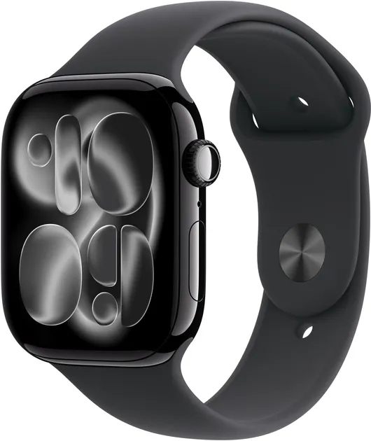 Смарт-годинник Apple Watch Series 11 GPS + Cellular 42mm Jet Black Aluminium Case with Black Sport Band - S/M (MF834)