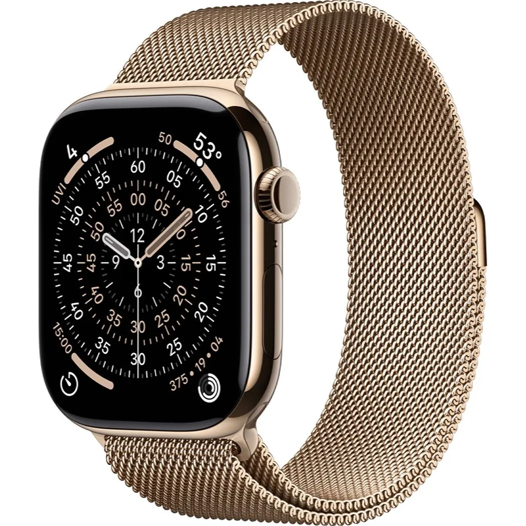 Смарт-годинник Apple Watch Series 11 GPS + Cellular 46mm Gold Titanium Case with Gold Milanese Loop - M/L (MFD84)