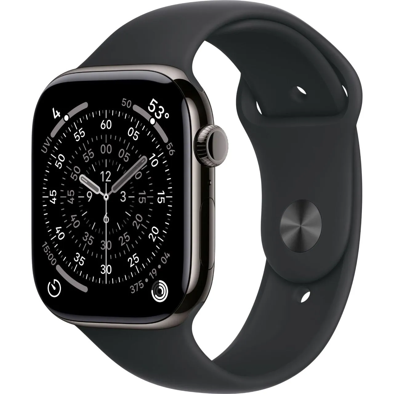 Смарт-годинник Apple Watch Series 11 GPS + Cellular 46mm Slate Titanium Case with Black Sport Band - M/L (MFD24)