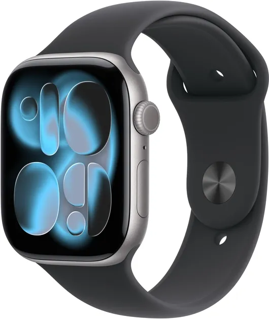 Смарт-годинник Apple Watch Series 11 GPS + Cellular 46mm Space Grey Aluminium Case with Black Sport Band - M/L (MFCA4)