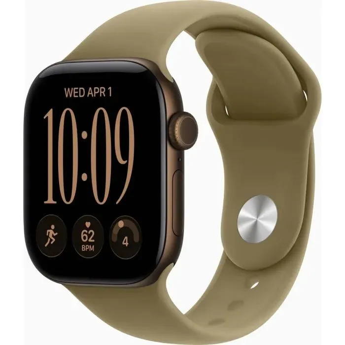 Смарт-годинник Apple Watch Series 12 GPS 46mm Dark Bronze Aluminium Case with Olive Sport Band - S/M (MJEQ4) - Image 1