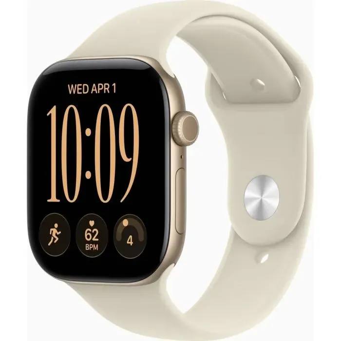 Смарт-годинник Apple Watch Series 12 GPS 46mm Light Gold Aluminium Case with Sand Sport Band - S/M (MJEN4)