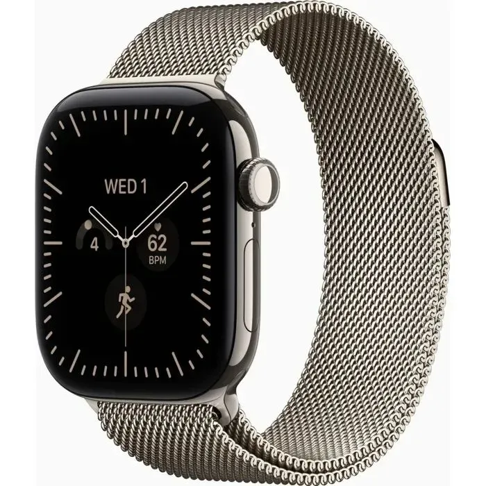 Смарт-годинник Apple Watch Series 12 GPS + Cellular 46mm Natural Titanium Case with Natural Milanese Loop - S/M (MJGP4) - Image 1