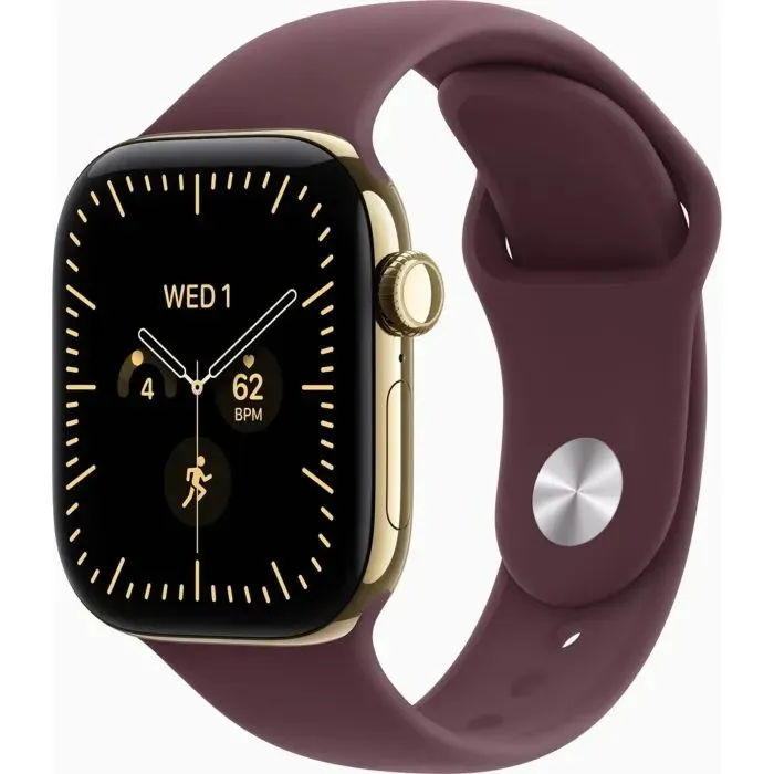 Смарт-годинник Apple Watch Series 12 GPS + Cellular 46mm Radiant Gold Titanium Case with Burgundy Sport Band - S/M (MJGR4) - Image 1