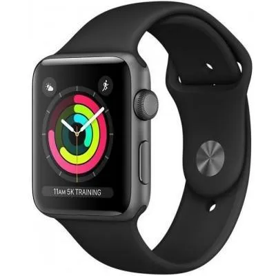 Смарт-годинник Apple Watch Series 3 GPS 38mm Space Grey Aluminium Case with Blac (MTF02GK/A)