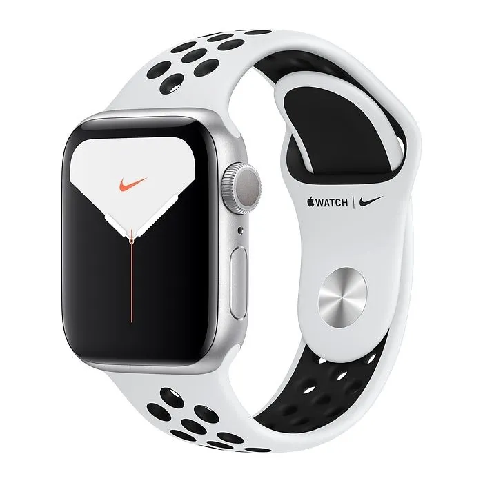 Смарт-годинник Apple Watch Series 5 GPS + LTE 40mm Silver Aluminium with Pure Platinum/Black Nike Sport Band (MX372)