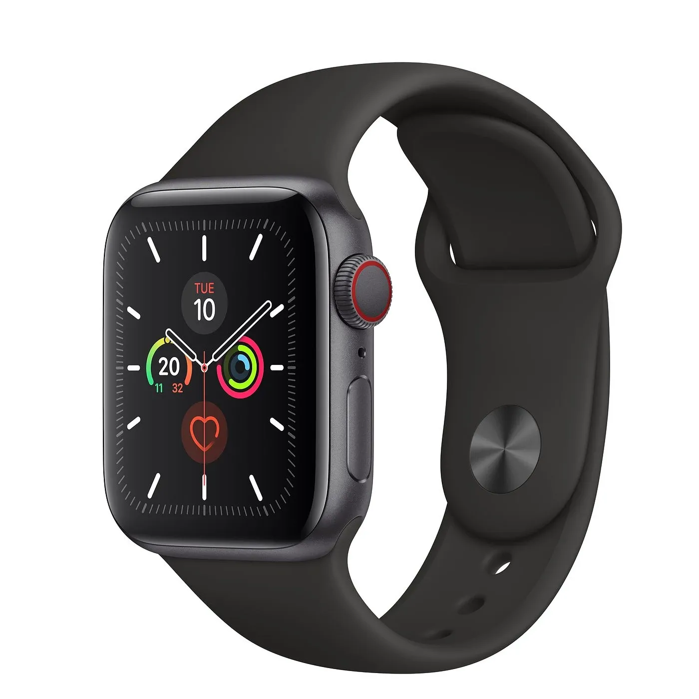 Смарт-годинник Apple Watch Series 5 LTE 40mm Space Gray Aluminum with Black Band - Space Gray Aluminum (MWWQ2)