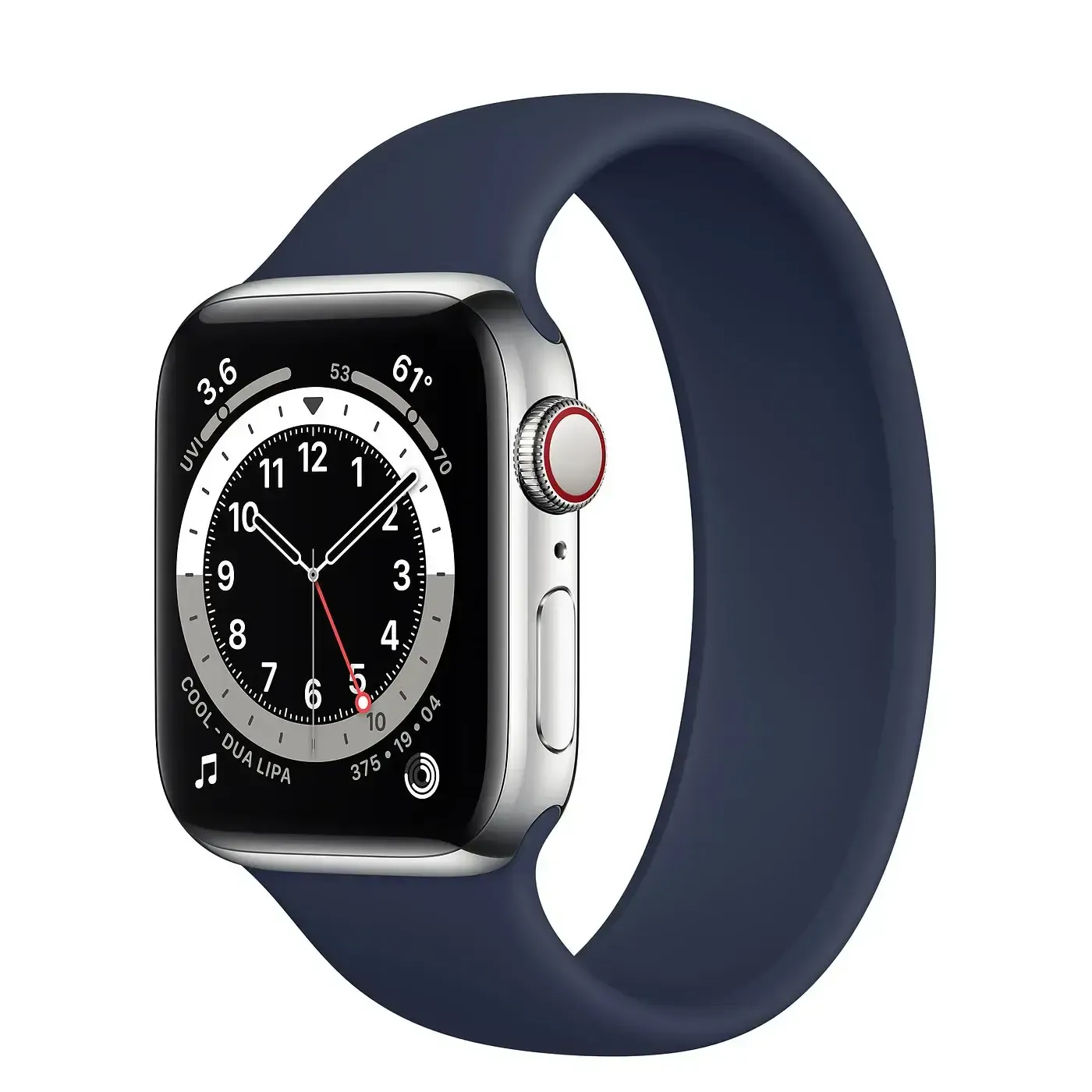 Смарт-годинник Apple Watch Series 6 LTE 40mm Silver Stainless Steel Case with Atlantic Blue Braided Solo Loop (MY702+M0DV3)