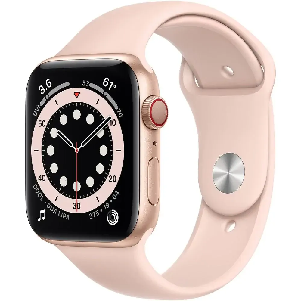 Смарт-годинник Apple Watch Series 6 LTE 44mm Gold Aluminum Case with Pink Sand Sport Band (M07G3) - Image 1