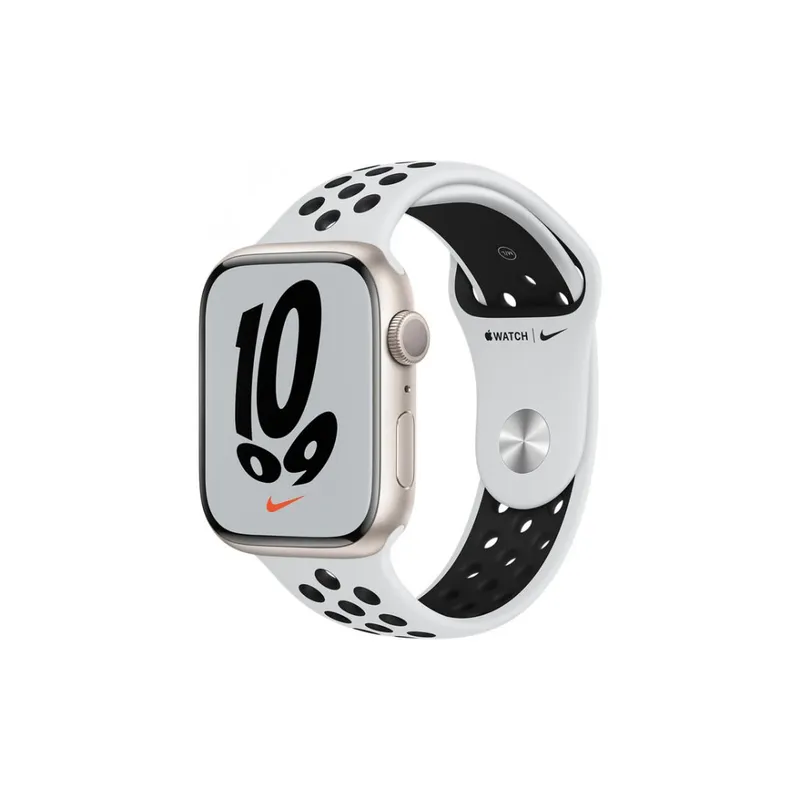 Смарт-годинник Apple Watch Series 7 Nike GPS 45mm Starlight Aluminium Case (MKNA3UL/A)