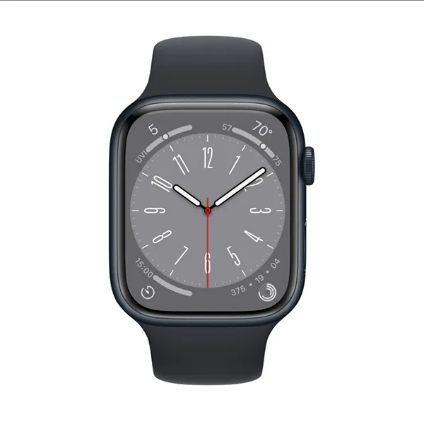 Смарт-годинник Apple Watch Series 8 45mm Midnight Aluminum Case with Midnight Sport Band S/M (MNUJ3) - Image 1