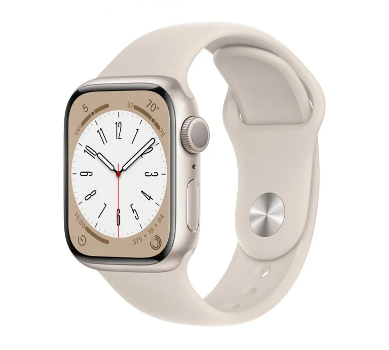 Смарт-годинник Apple Watch Series 8 GPS 45mm Starlight Aluminum Case with Starlight Sport Band S/M (MNUP3) - Image 1