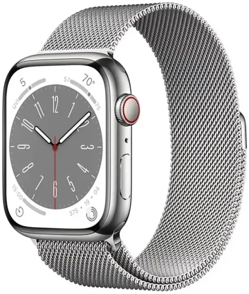 Смарт-годинник Apple Watch Series 8 LTE 41mm Silver S. Steel Case w. Milanese Loop Silver (MNJ73/MNJ83)