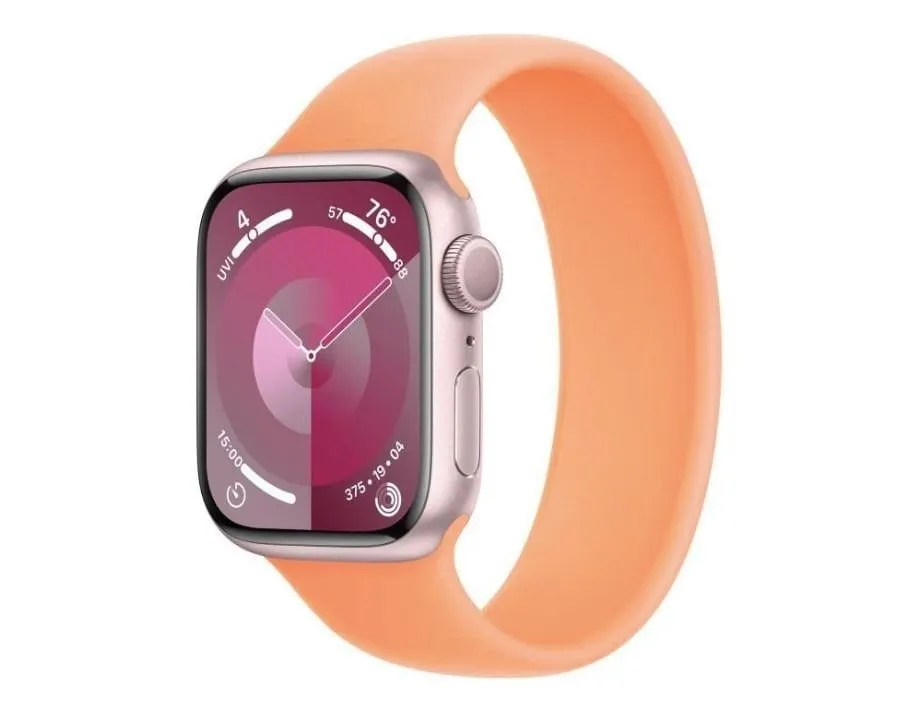Смарт-годинник Apple Watch Series 9 GPS 41mm Pink Aluminum Case with Orange Sorbet Solo Loop - Size 3 (MR9N3+MTAX3) - Image 1