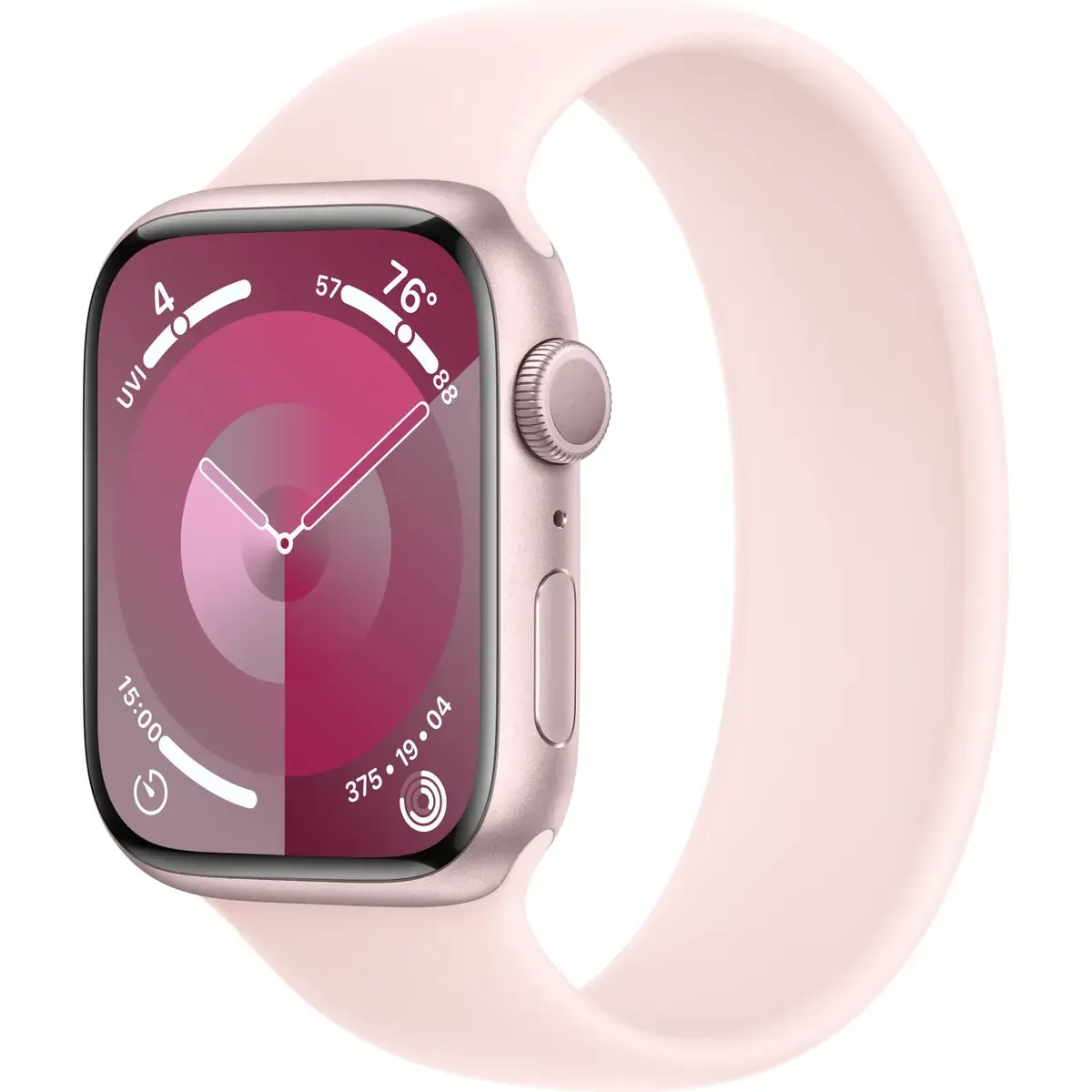 Смарт-годинник Apple Watch Series 9 GPS 45mm Pink Aluminum Case with Light Pink Solo Loop - Size 7 (MR9T3+MTH73) - Image 1