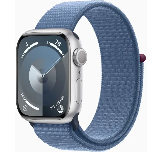 Смарт-годинник Apple Watch Series 9 GPS 45mm Silver Aluminium Case with Winter Blue Sport Loop (MR9F3)