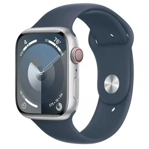 Смарт-годинник Apple Watch Series 9 GPS + Cellular 41mm Silver Aluminium Case with Storm Blue Sport Band - S/M (MRHV3)