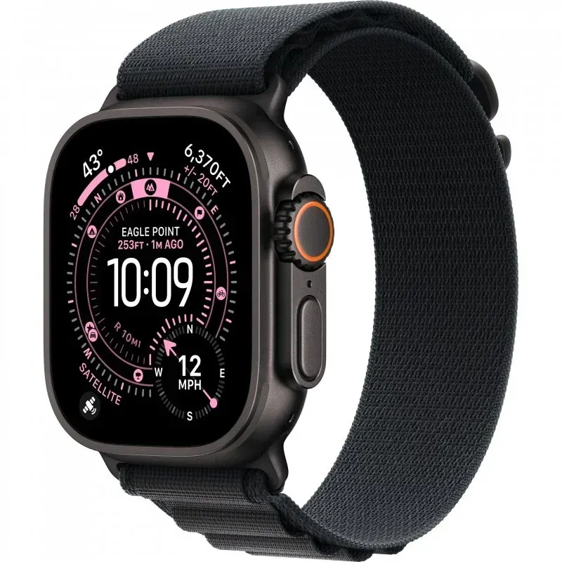 Смарт-годинник Apple Watch Ultra 2 GPS + Cellular 49mm Black Titanium Case with Black Alpine Loop - Medium (MYTC3+MG9H4) - Image 1