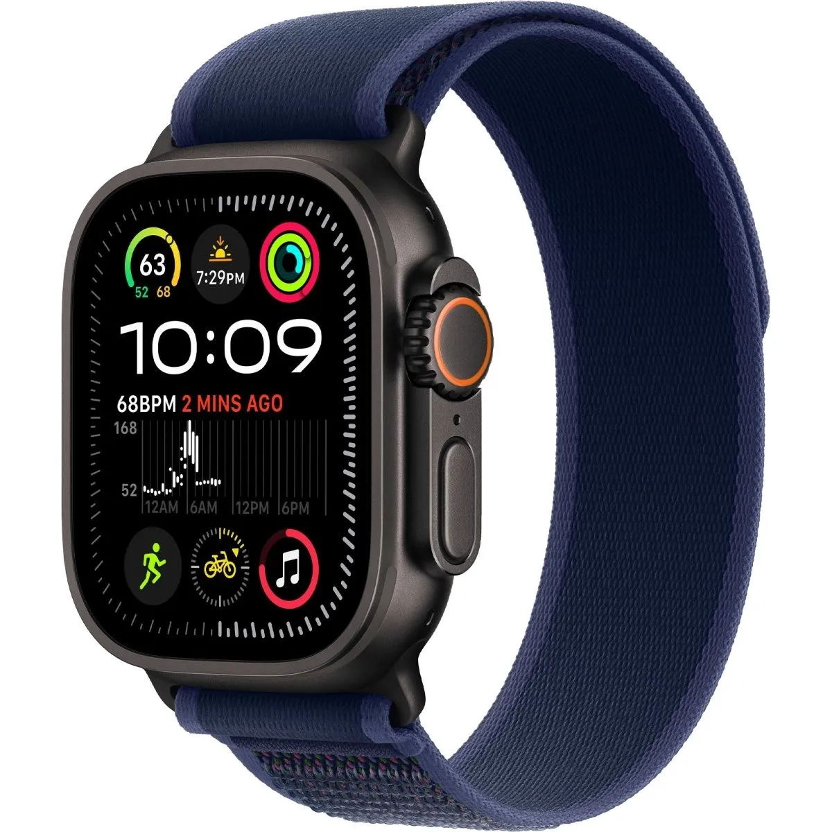 Смарт-годинник Apple Watch Ultra 2 GPS + Cellular 49mm Black Titanium Case with Blue Trail Loop - S/M (MYTJ3+MYQ73)