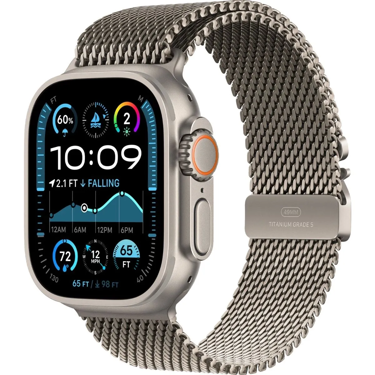 Смарт-годинник Apple Watch Ultra 2 GPS + Cellular 49mm Natural Titanium Case with Natural Titanium Milanese Loop - L (MX5T3)