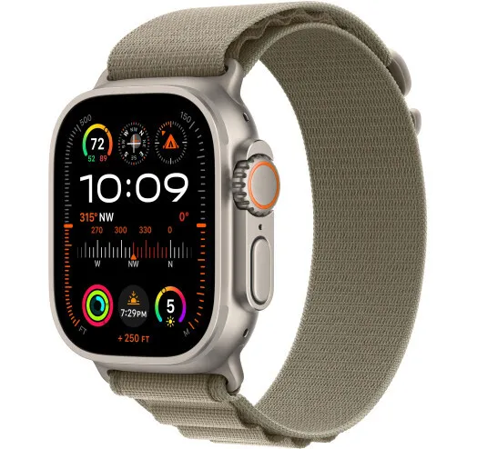 Смарт-годинник Apple Watch Ultra 2 GPS + Cellular 49mm Titanium Case with Olive Alpine Loop - Large (MRF03)
