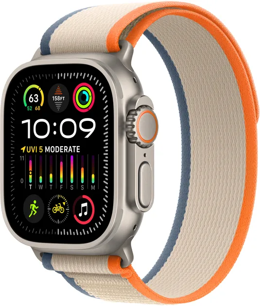 Смарт-годинник Apple Watch Ultra 2 GPS + Cellular 49mm Titanium Case with Orange/Beige Trail Loop - M/L (MRF23)