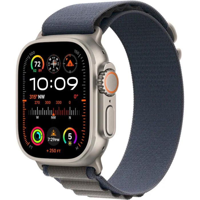 Смарт-годинник Apple Watch Ultra 2 LTE 49mm Titanium Case with Blue Alpine Loop - Medium (MREP3/MRFC3)