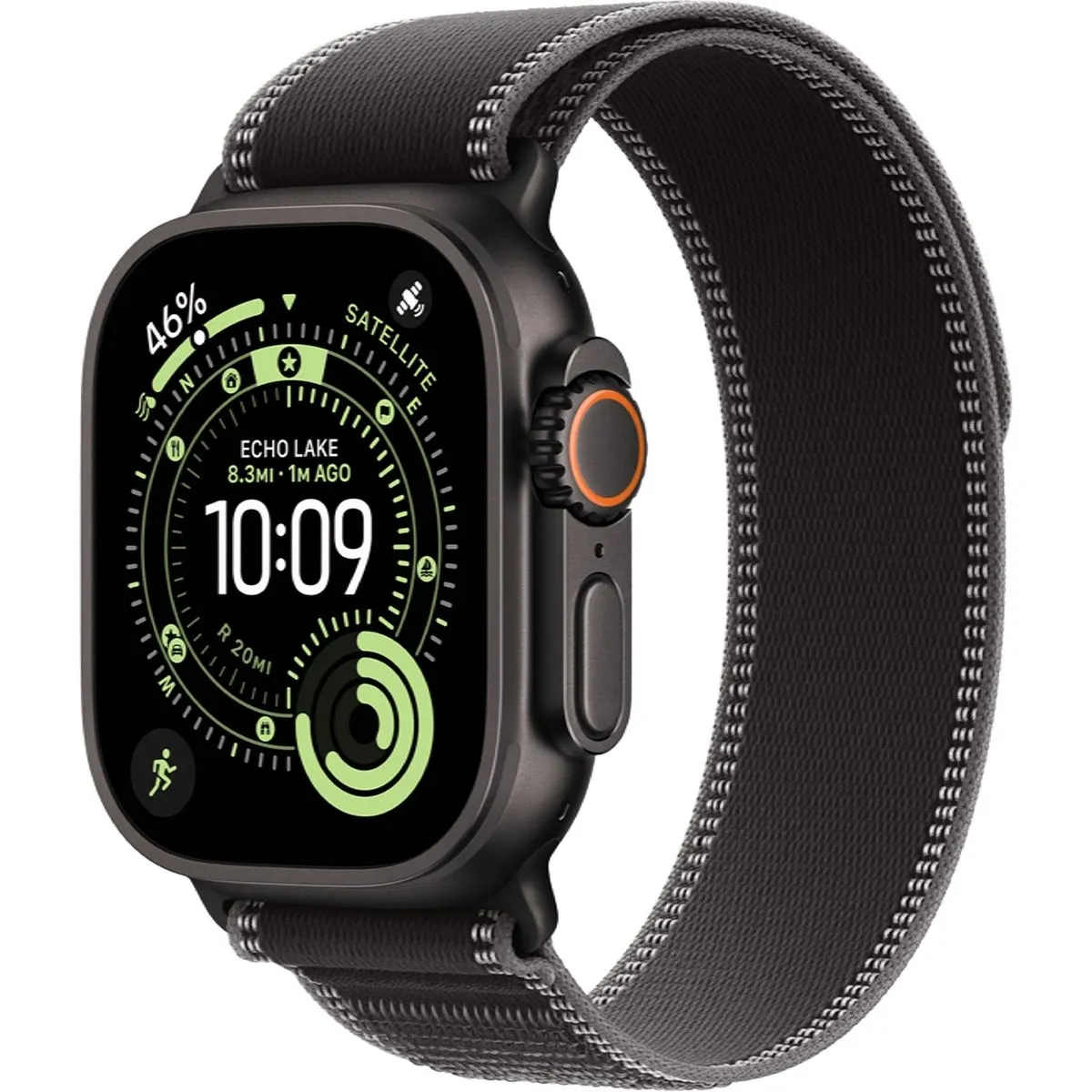 Смарт-годинник Apple Watch Ultra 3 GPS + Cellular 49mm Black Titanium Case with Black/Charcoal Trail Loop - S/M (MF1D4)