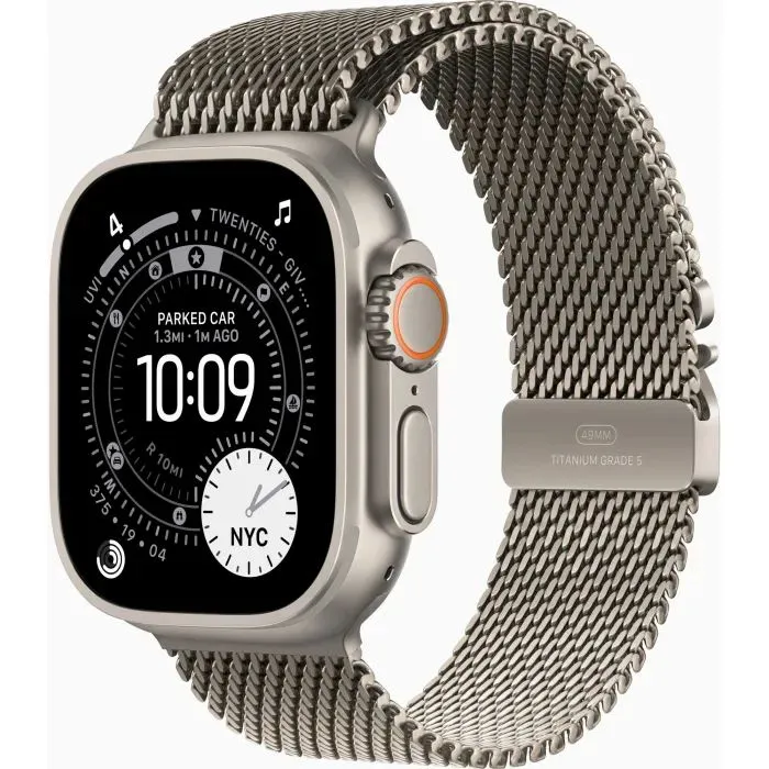 Смарт-годинник Apple Watch Ultra 3 GPS + Cellular 49mm Natural Titanium Case with Natural Titanium Milanese Loop - Sm (MEWW4QP/A) - Image 1