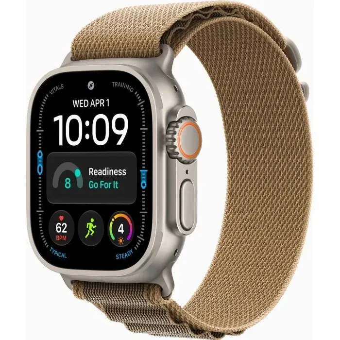Смарт-годинник Apple Watch Ultra 4 GPS + Cellular 49mm Natural Titanium Case with Desert Alpine Loop - S (MJAE4) - Image 1