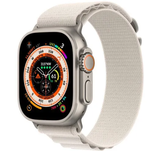 Смарт-годинник Apple Watch Ultra GPS + Cellular 49mm Titanium Case with Starlight Alpine Loop Large (MQF13/MQFT3) - Image 1