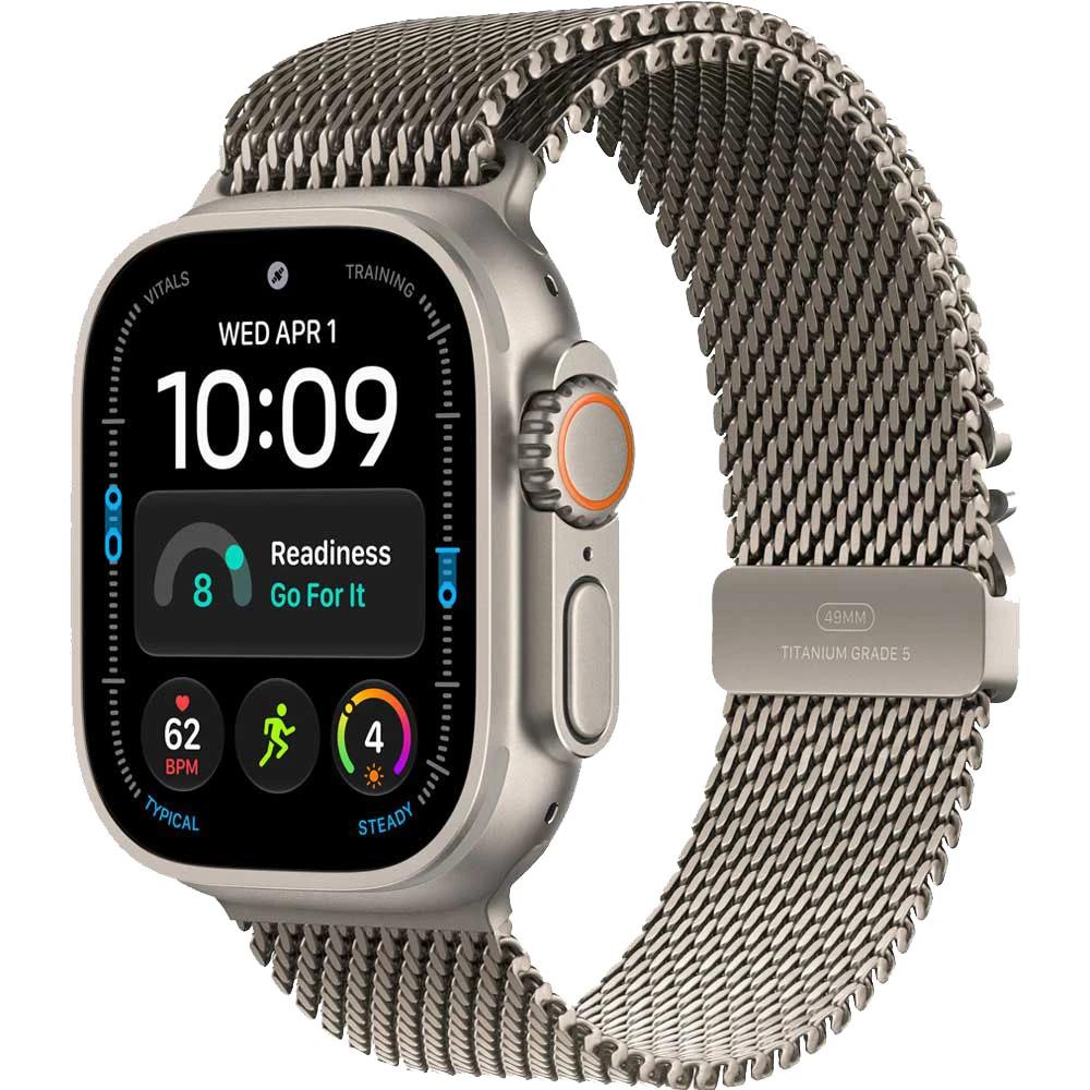 Смарт-годинник Apple Watch Ultra 4 GPS + Cellular 49mm Natural Titanium Case with Natural Titanium Milanese Loop - L (MJAA4QI/A)
