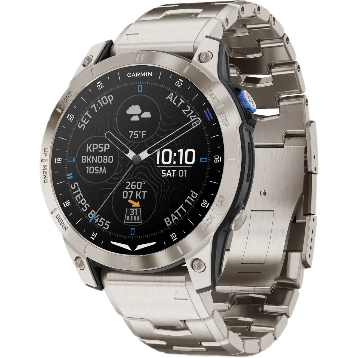Смарт-годинник Garmin D2 Mach 1 Aviator Smartwatch with Vented Titanium Bracelet (010-02582-50/51)