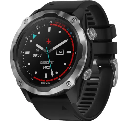 Смарт-годинник Garmin Descent Mk2 Stainless Steel with Black Band (010-02132-00/10)