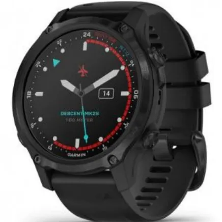 Смарт-годинник Garmin Descent Mk2S Carbon Grey with Black Silicone Band (010-02403-04)