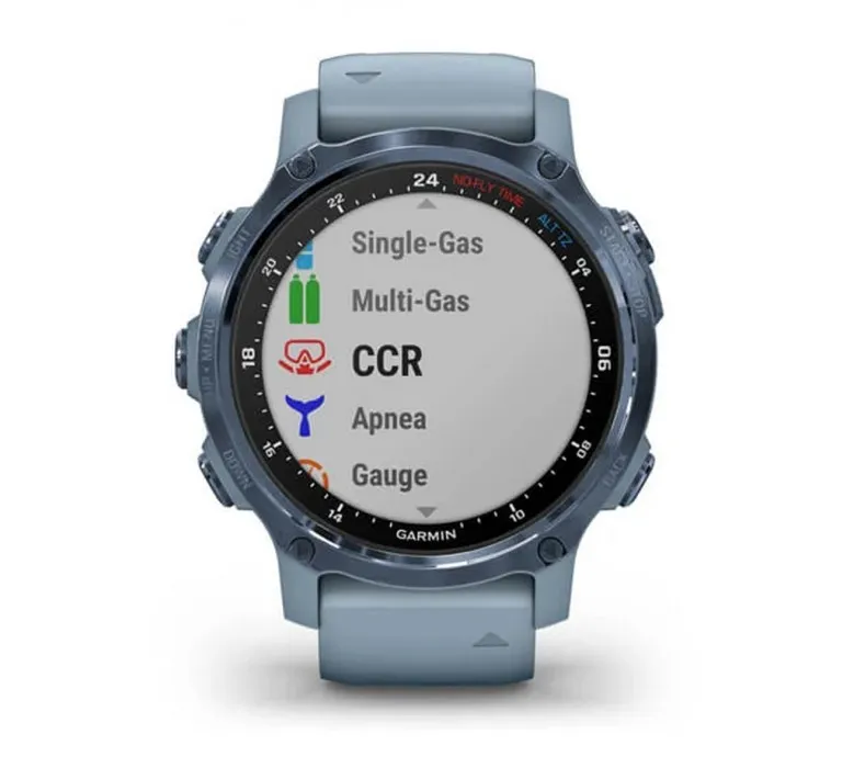 Смарт-годинник Garmin Descent Mk2S Mineral Blue with Sea Foam Silicone Band (010-02403-07)