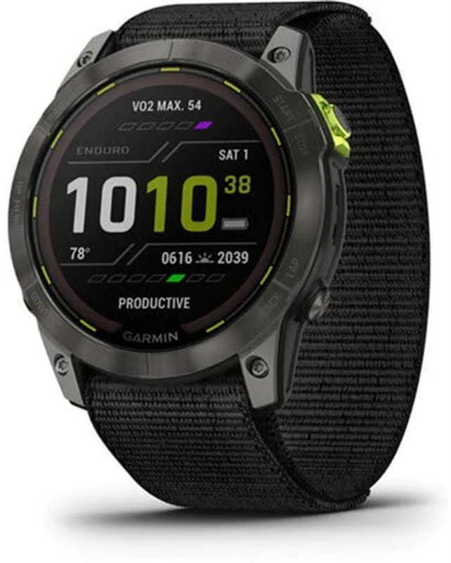 Смарт-годинник Garmin Enduro 2 Sapphire Carbon Gray DLC Titanium with Black UltraFit Nylon Strap (010-02754-00/01/13)