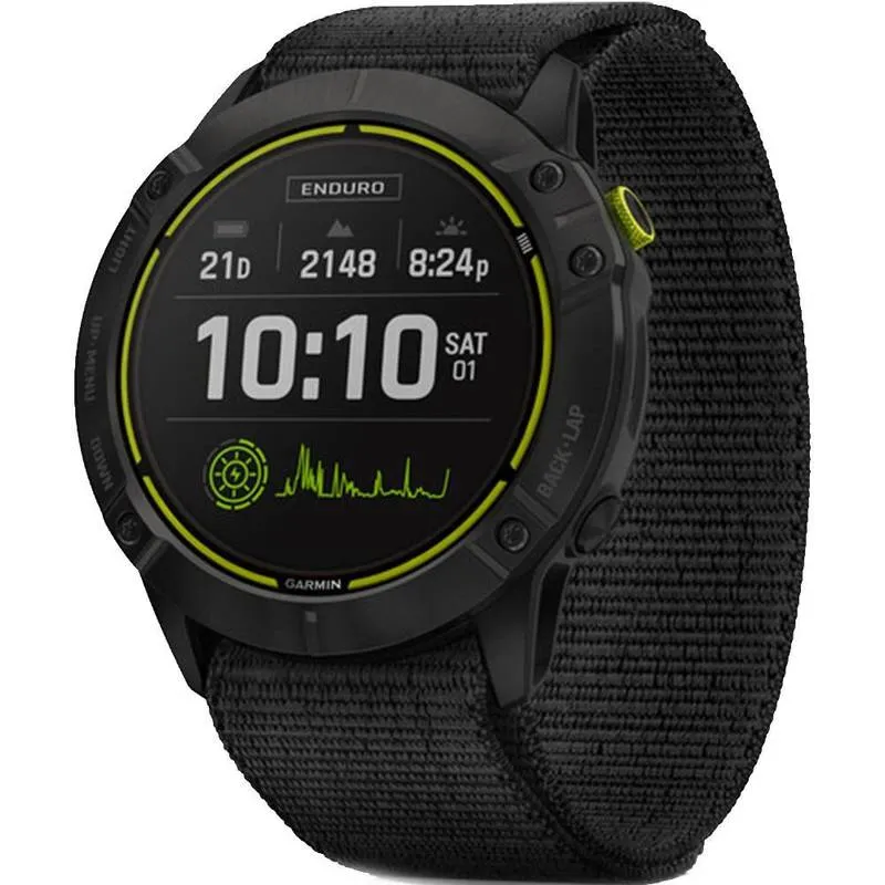 Смарт-годинник Garmin Enduro Carbon Gray Titanium with Black UltraFit Nylon Strap (010-02408-01/11)